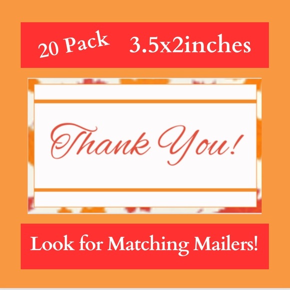 Autumn Thank You Cards 20 Pk 3.5x2” - Picture 2 of 4